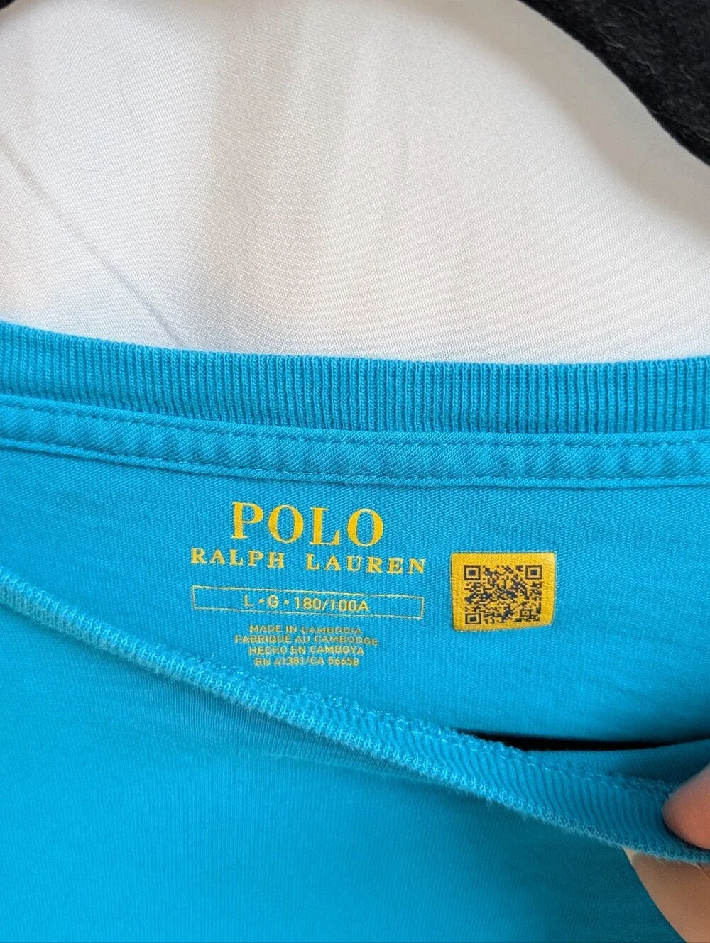 Polo by Ralph Lauren Teal Short Sleeve Crew Neck Tee with Orange Pony